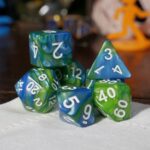 Complete Dice Set - 7x Green Blue Acrylic Dice