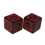D6 - Fancy Digit Red 6 Sided Dice x2
