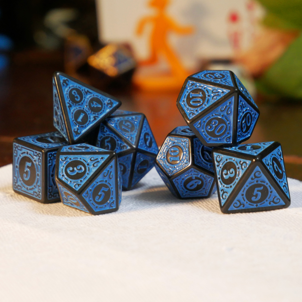 Complete Dice Set – 7x Fancy Blue Acrylic Dice - Sydney Board and Card ...